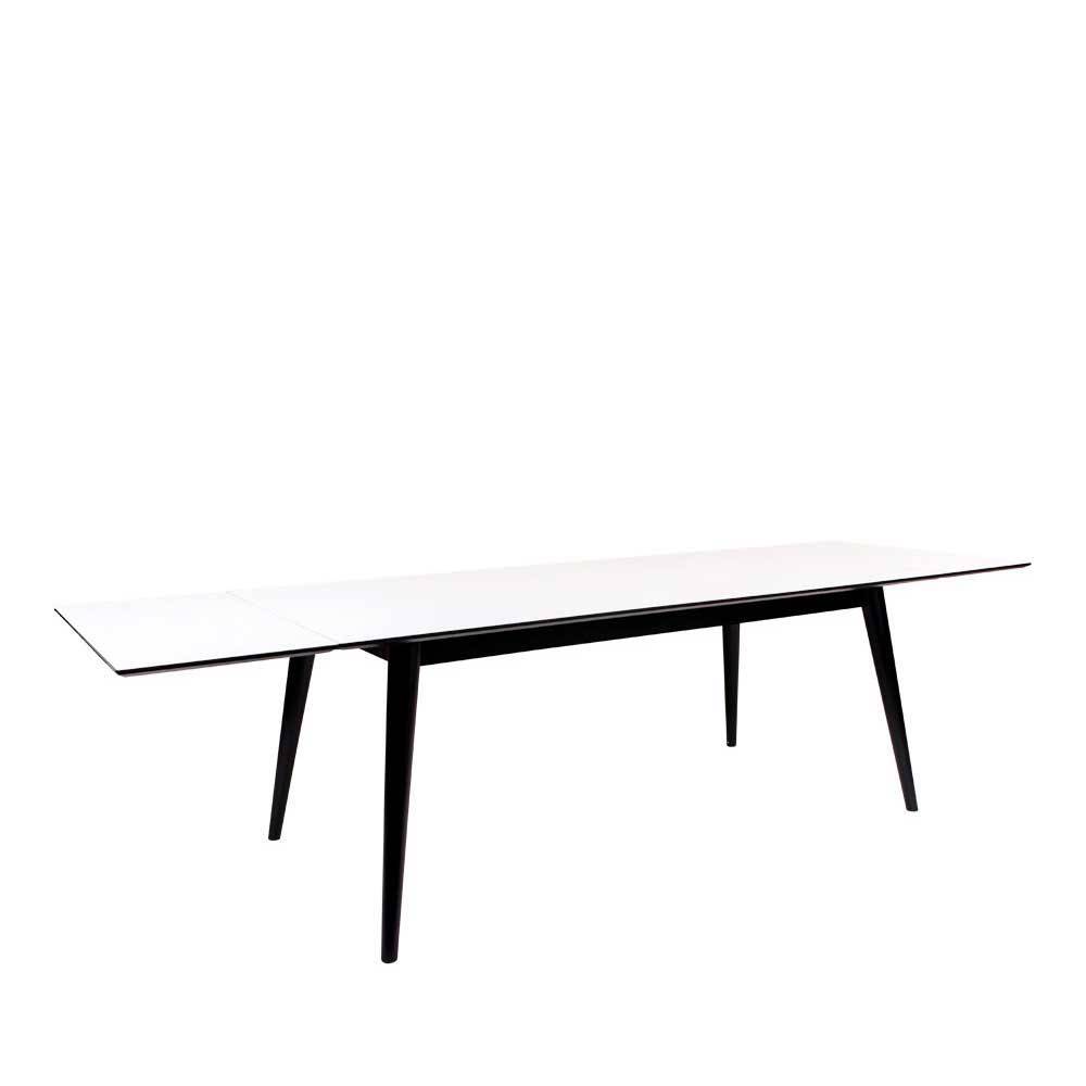 Essgruppe Tagria in Schwarz und Weiß mit ausziehbarem Tisch (siebenteilig)