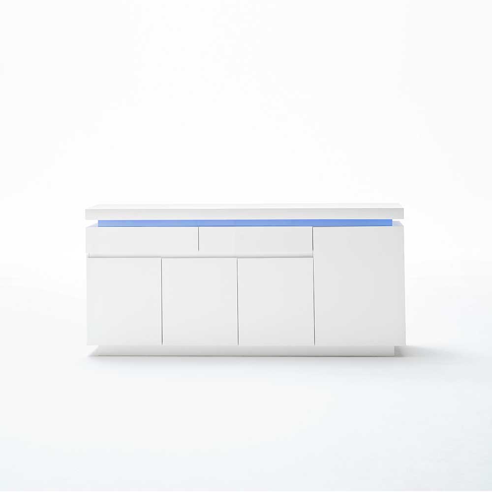Designer Sideboard Coozia in Weiß Hochglanz LED Farbwechsel Beleuchtung
