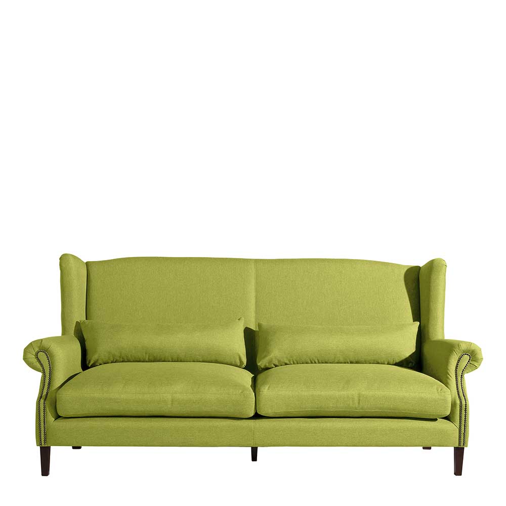 Dreisitzer Couch Vintage Como in Gelbgrün 234 cm breit