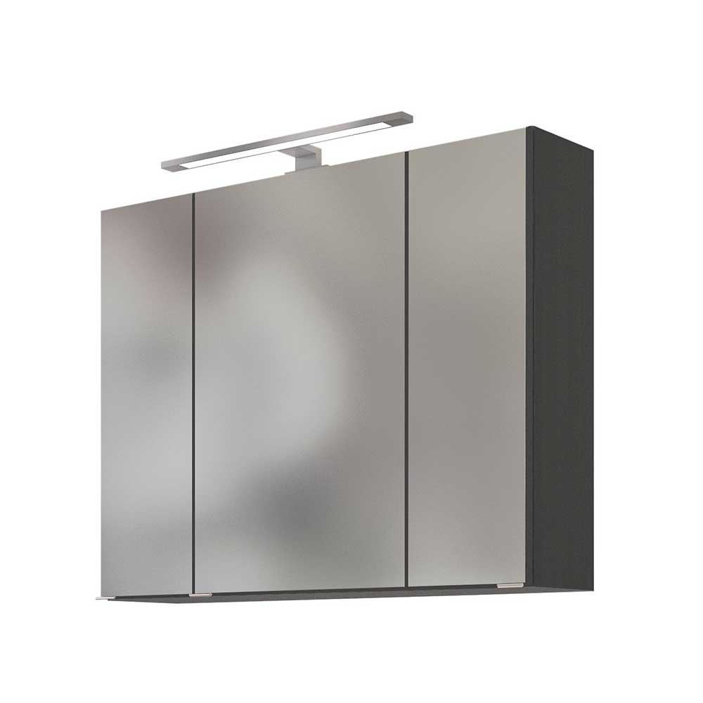 Badezimmer komplett Kombination Viaco in Eiche Grau Optik modern (fünfteilig)