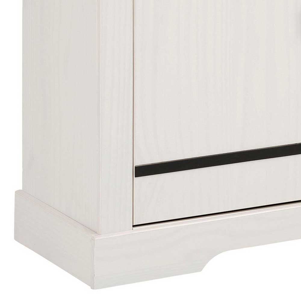 Weißes Massivholz Sideboard Siluzia aus Kiefer 135 cm breit