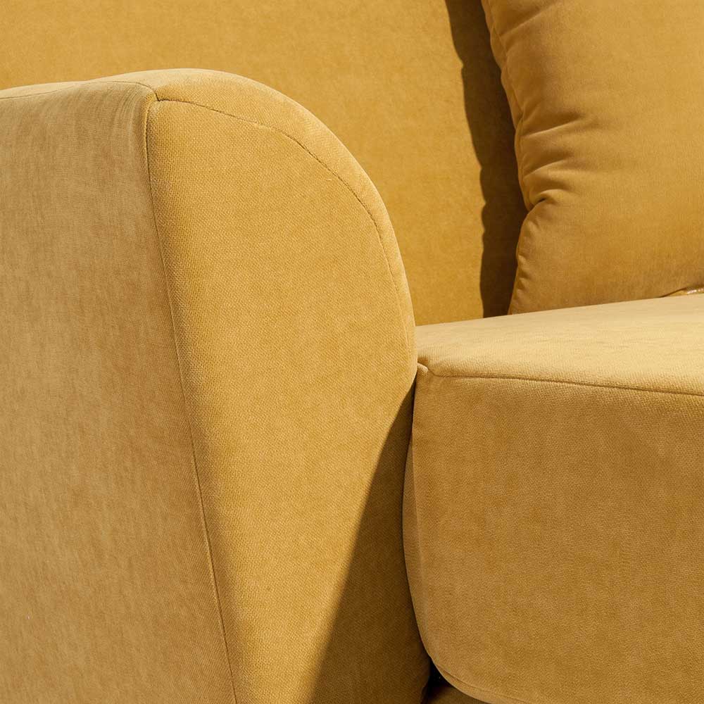 Big Sessel gelb Velours Mason im Landhausstil 142 cm tief