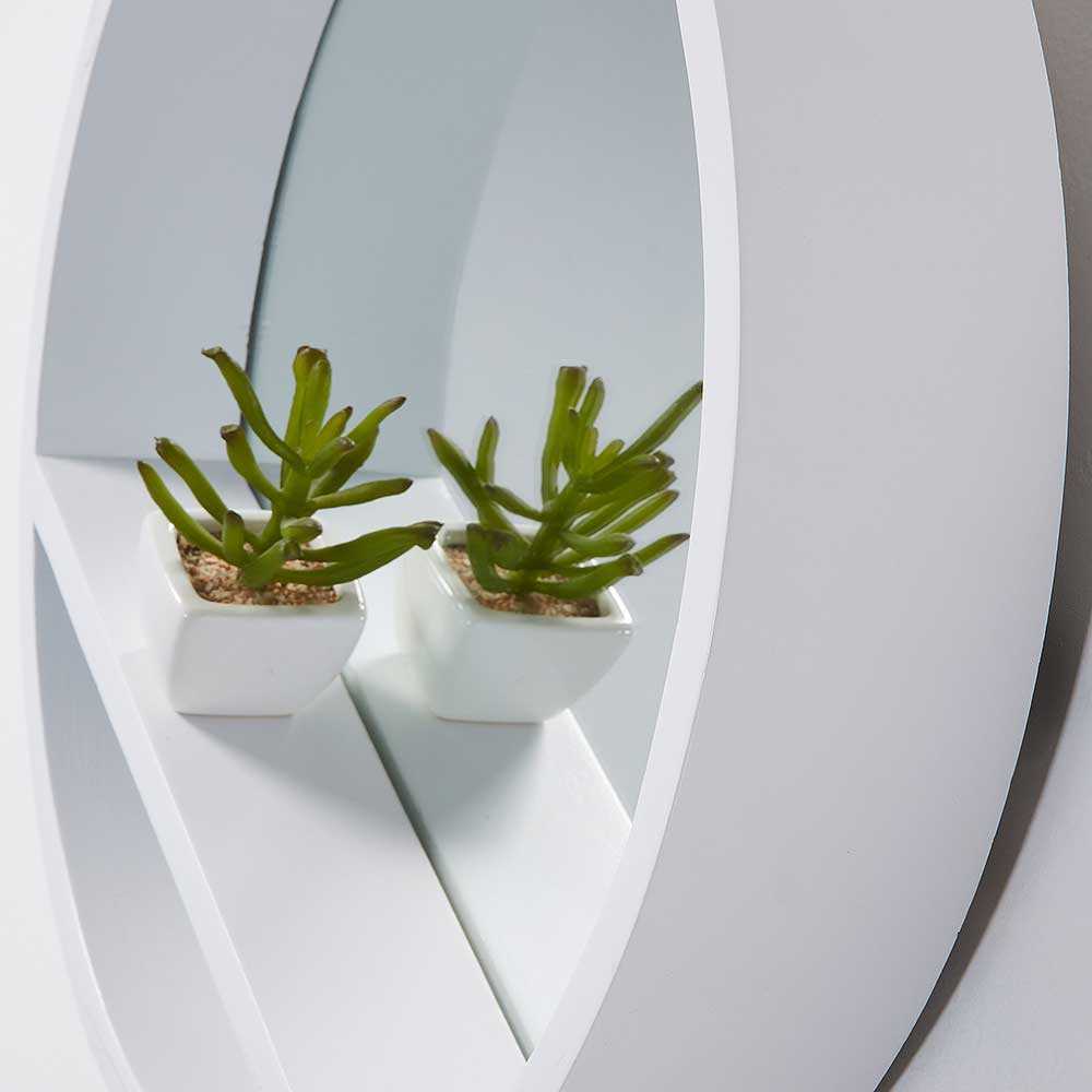 Design Wandspiegel Prattl mit Massivholzrahmen runde Form
