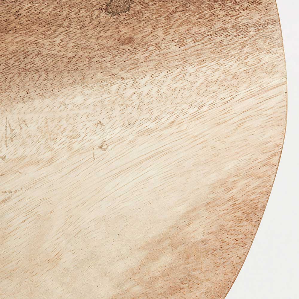 Massivholz Sitzhocker Magies in Weiß und Naturfarben 3-Fuß Gestell
