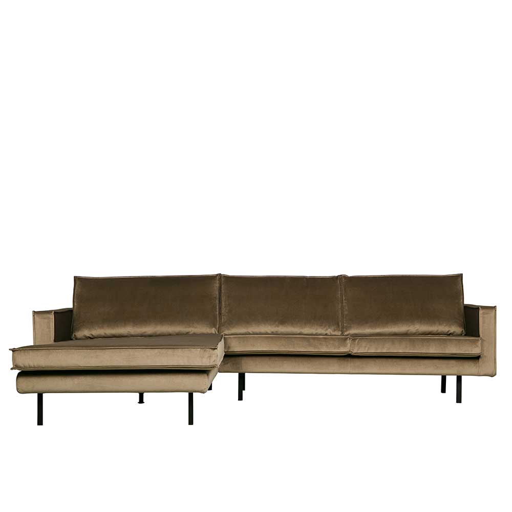 Samt Sofa Majero in L-Form 300 cm breit