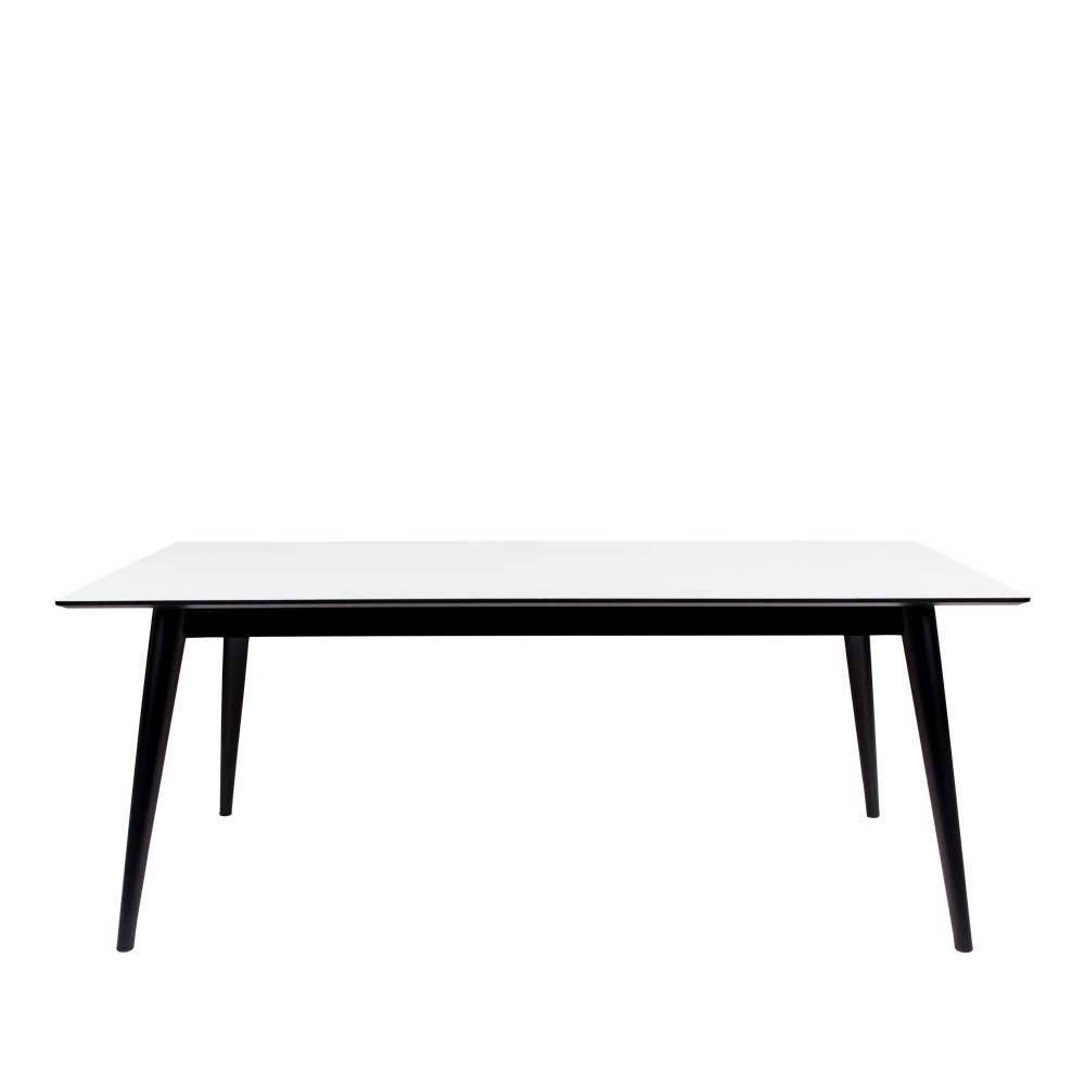 Essgruppe Tagria in Schwarz und Weiß mit ausziehbarem Tisch (siebenteilig)