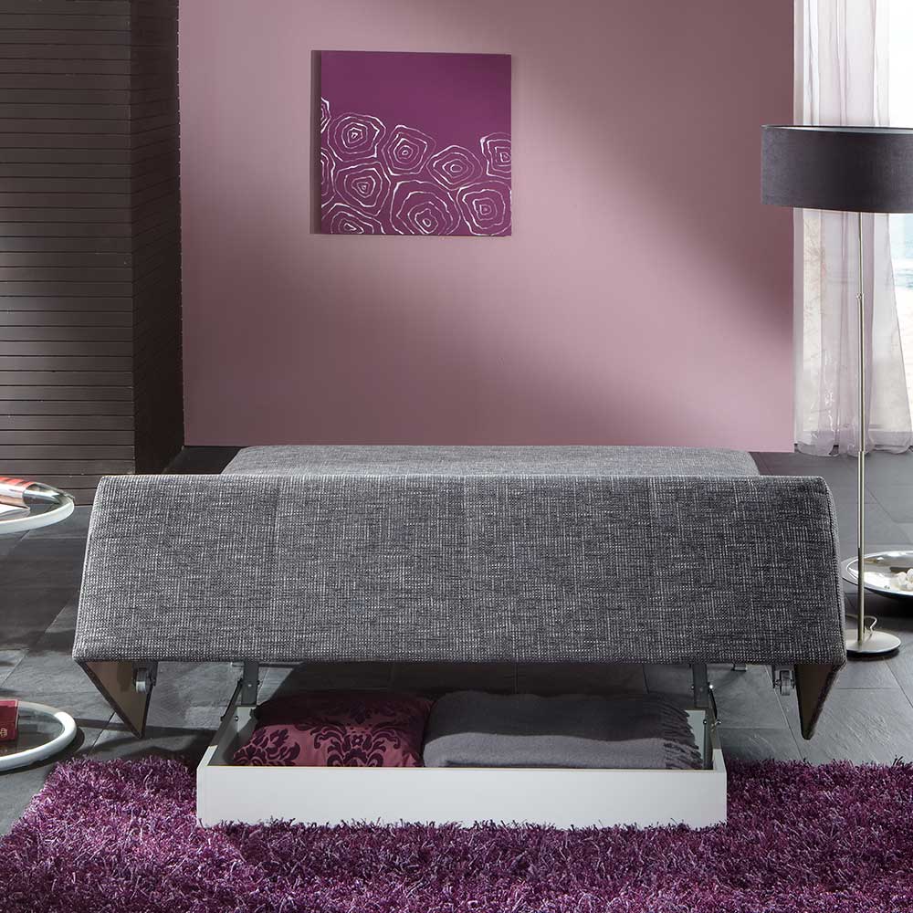 Ausklappbares Sofa Gulivera in Grau Strukturstoff mit Schlaffunktion