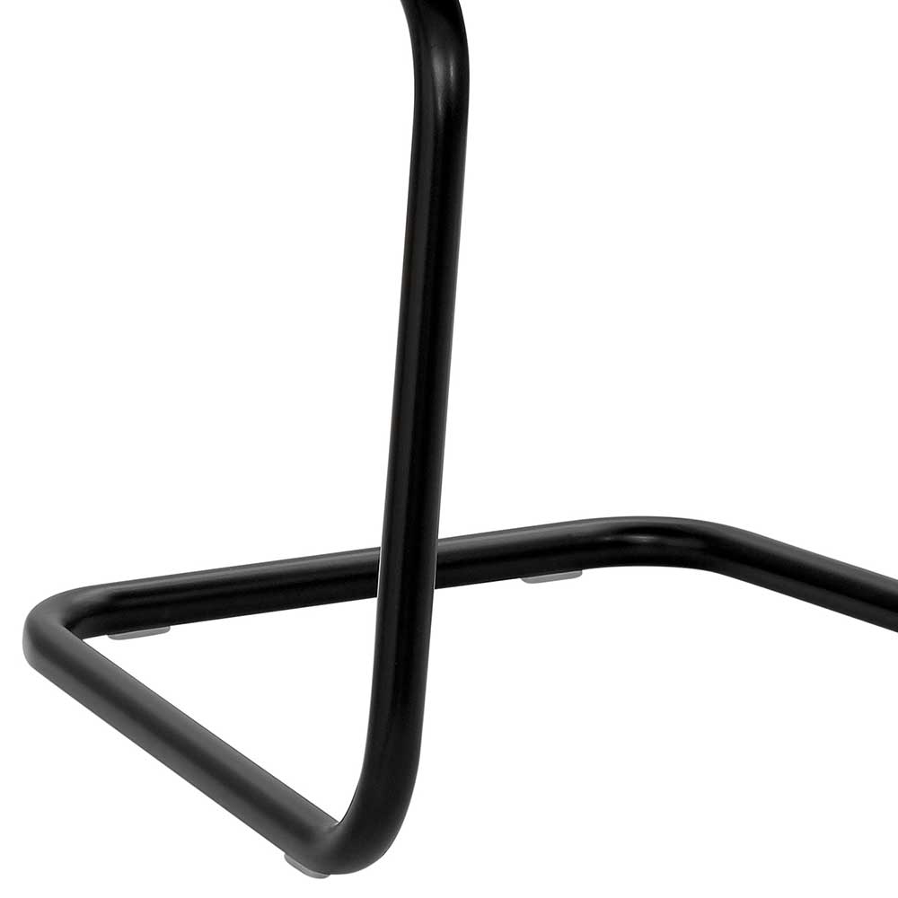 Freischwingerstuhl Kyoko in Grau meliert und Schwarz mit Gestell aus Stahl