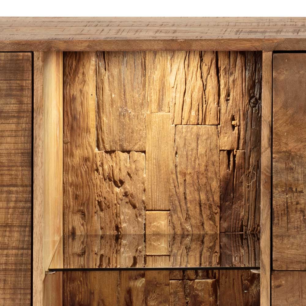 Industriestil Sideboard Exeta aus Mangobaum Massivholz und Metall