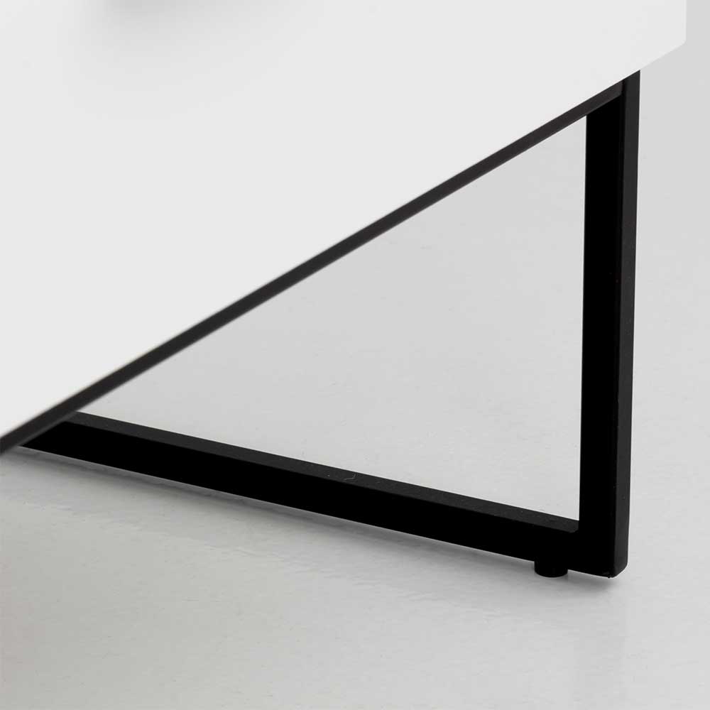TV Tisch Vaino in Weiß und Schwarz im Skandi Design