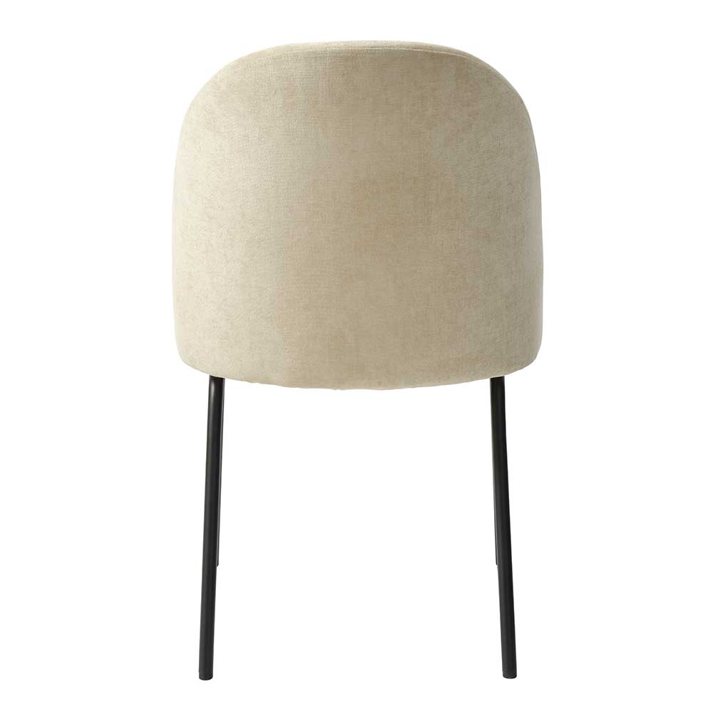 Stühle in Beige Gedessa aus Chenille und Metall mit 52 cm Sitzhöhe (2er Set)
