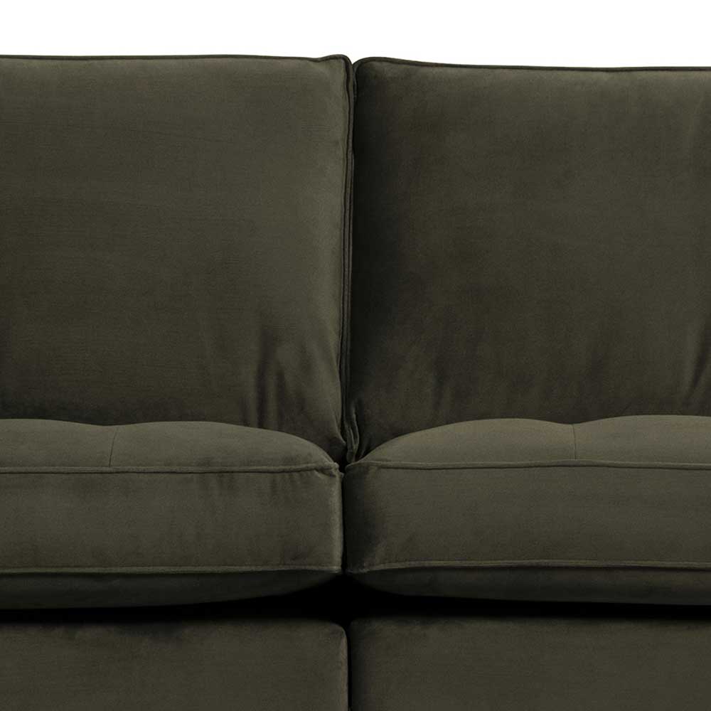 Wohnzimmer Sofa Verella in Dunkelgrün Samt 275 cm breit