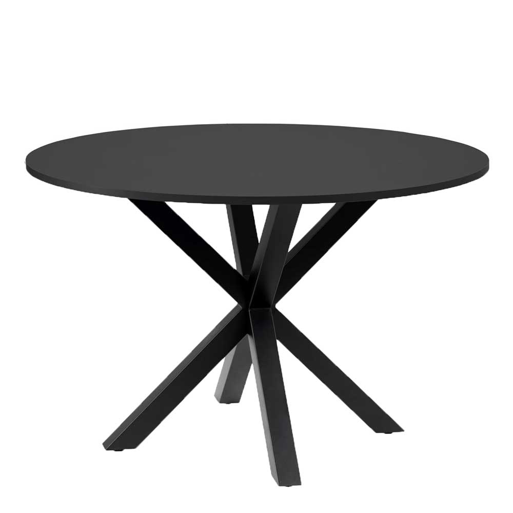 Schwarzer Tisch Irysma für Esszimmer 120 cm Durchmesser