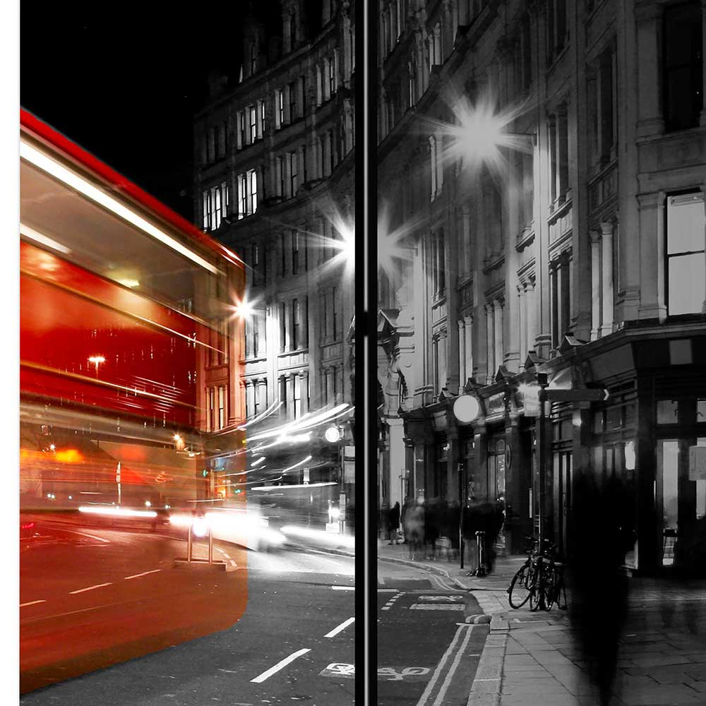 Paravant hoch Parma Motiv LONDON bei Nacht in Rot und Schwarz