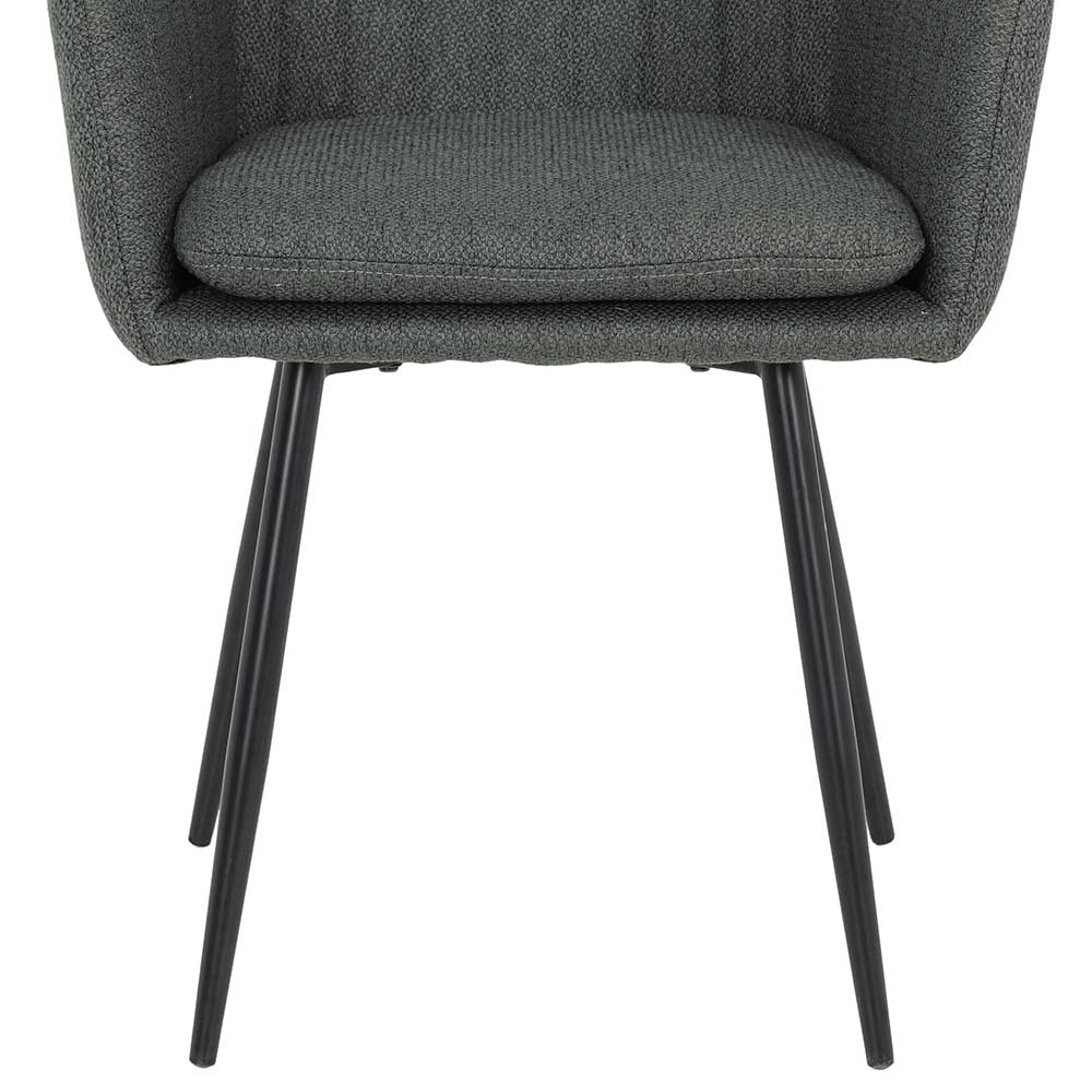 Esstisch Stühle Figueras in Anthrazit und Schwarz und modernem Design (2er Set)