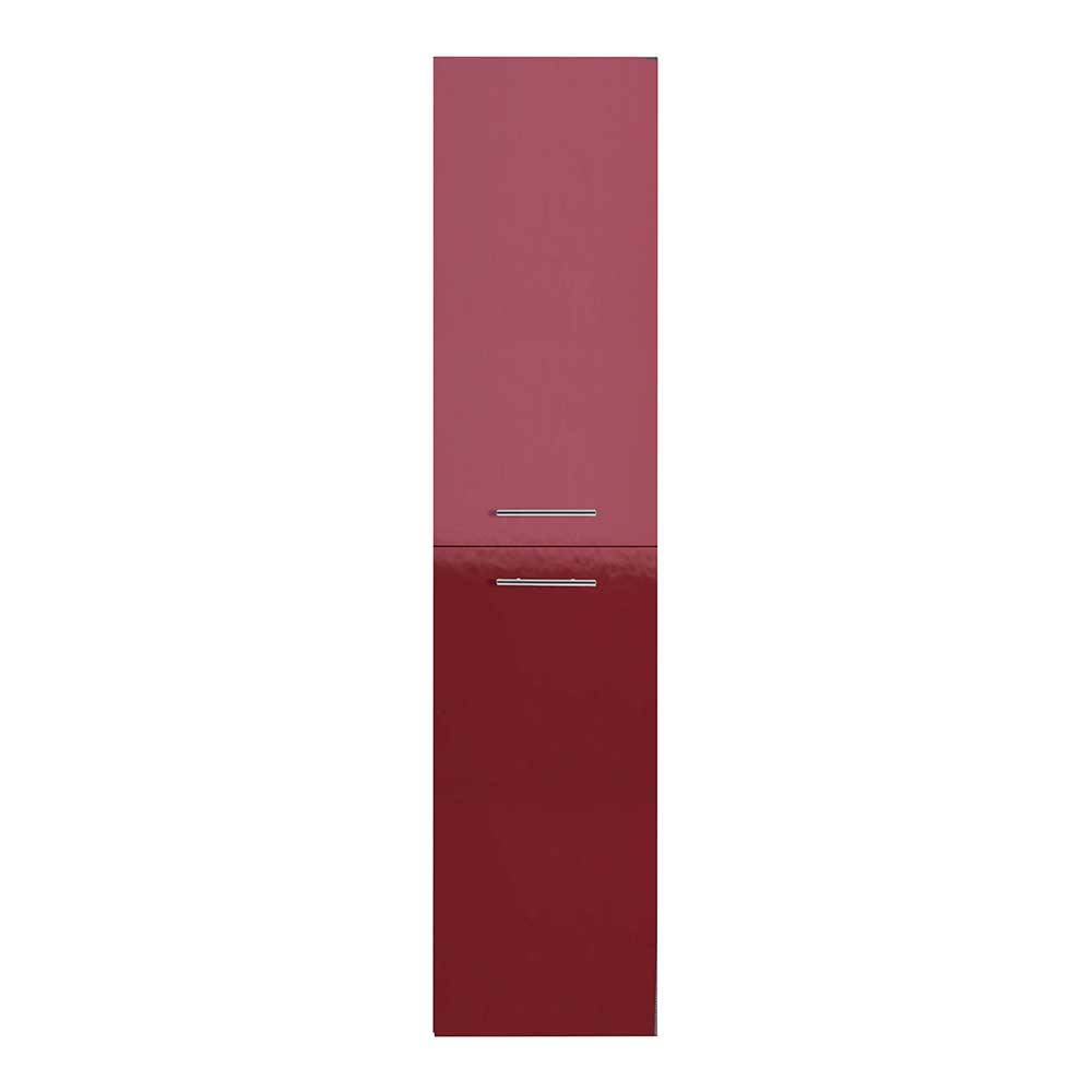 Moderner Badezimmer-Hochschrank Finn in Rot und Anthrazit
