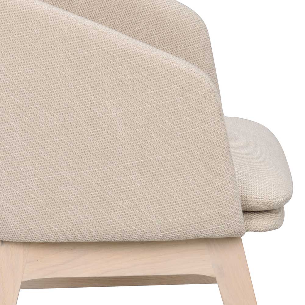 Esstisch Stühle Cassna im Skandi Design mit Gestell in Eiche White Wash (2er Set)