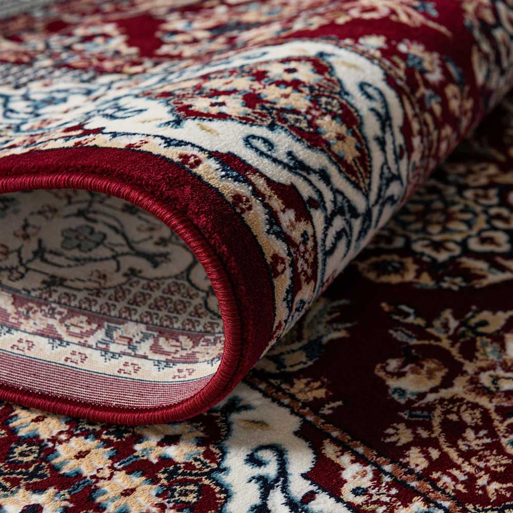 Teppich Orient Stil Cerhard in Dunkelrot und Cremefarben