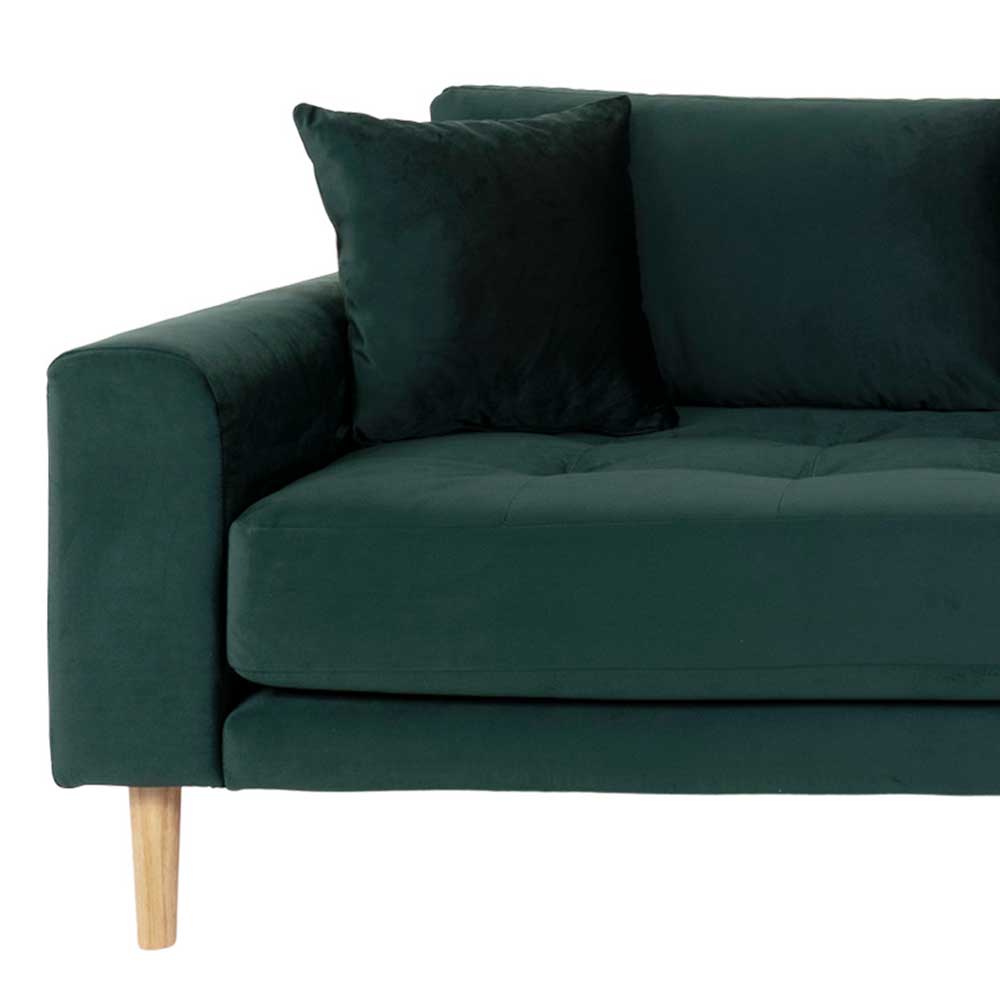 180 cm breites Sofa Smono Dunkelgrüner Samtbezug im Skandi Design