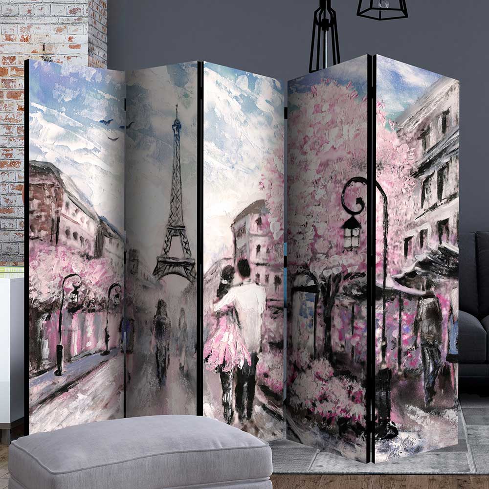 Zimmer Trennwand Maddox in Pastell Bunt mit PARIS Motiv