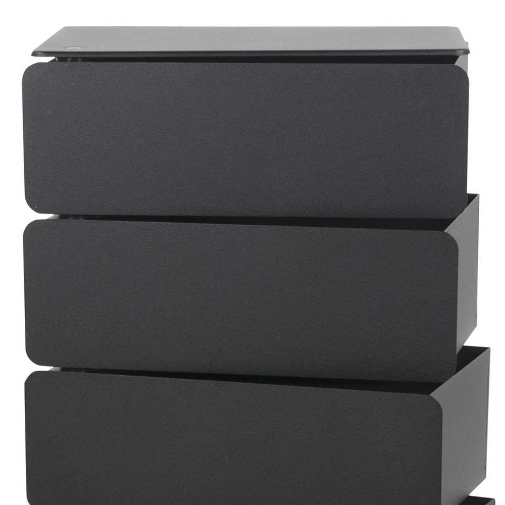 Design Schuhkommode Jola mit schwenkbaren Schubladen in Schwarz