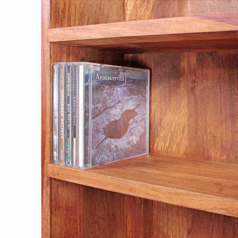 CD Regal Arendal aus Sheesham Massivholz 30 cm breit