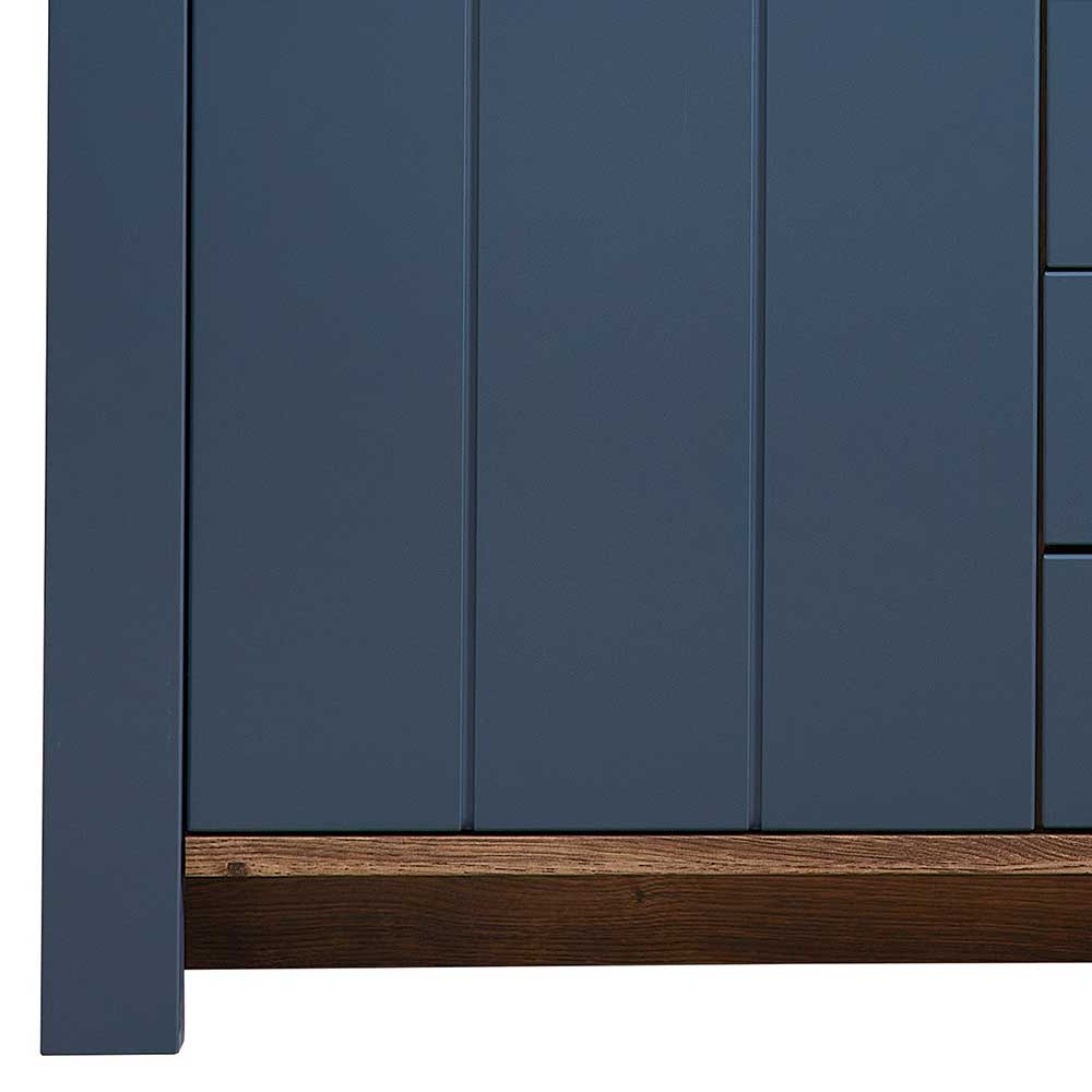 Landhaus Sideboard Fanci in Blau und Eiche dunkel 163 cm breit