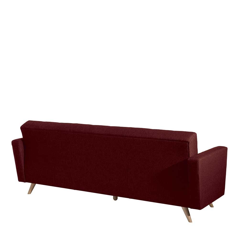 Retro Dreisitzer Sofa Texicanos in Rot mit Schlaffunktion