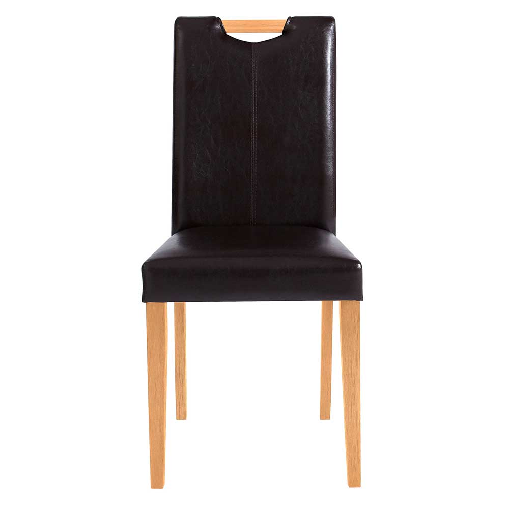 Esszimmer Stühle Trexana aus Kunstleder und Kiefer Massivholz (2er Set)