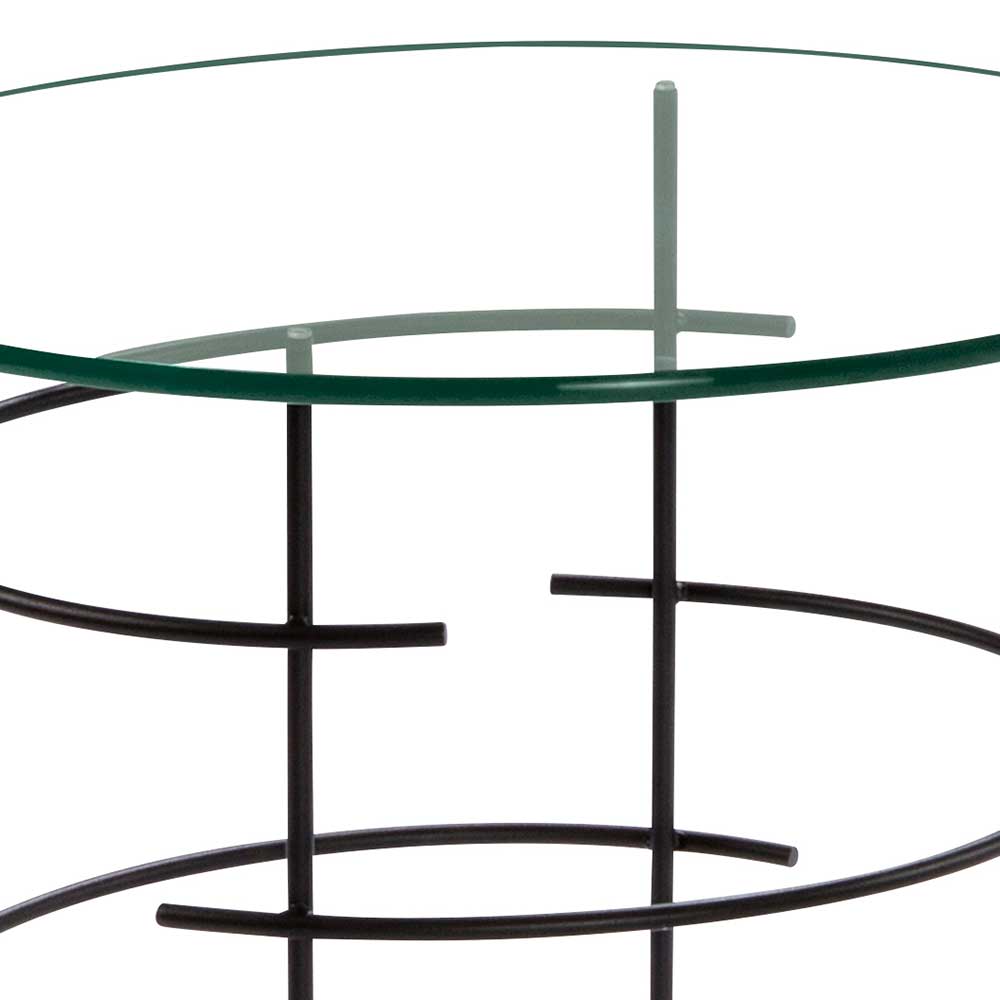 Glas Tisch Danida mit runder Klarglasplatte Made in Germany