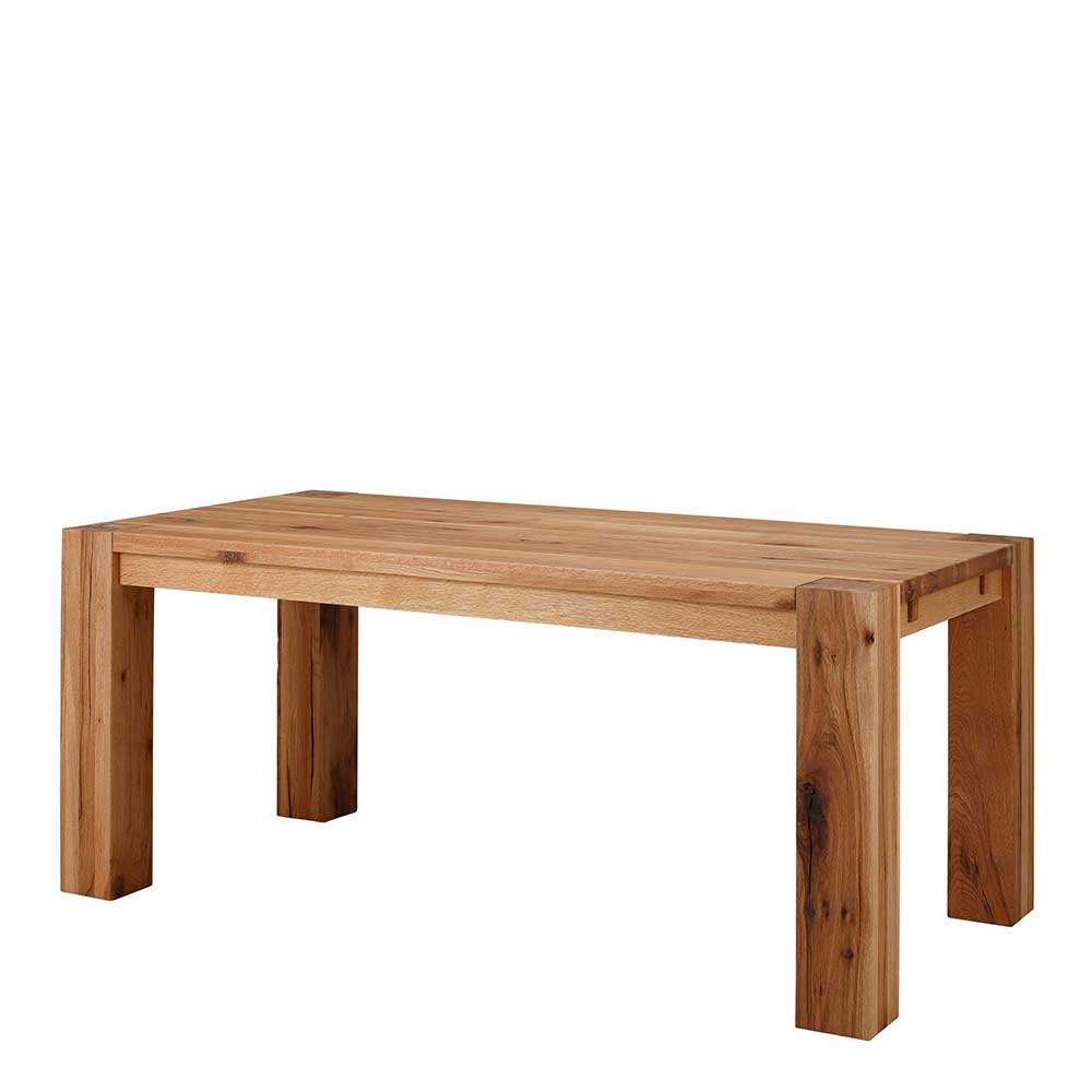 Holztisch Barossio aus Wildeiche Massivholz gebürstet und geölt