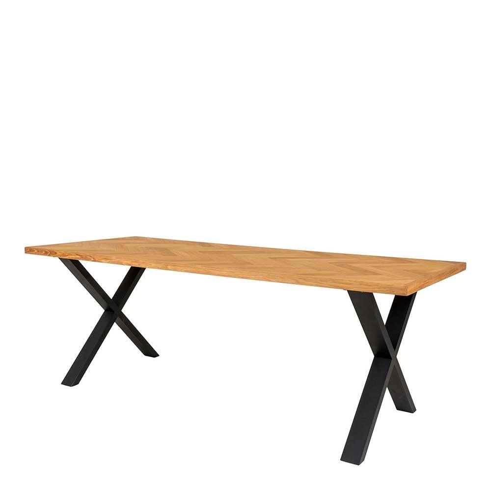 Esszimmer Tisch Ipolas - 200x95 cm mit Intarsien Platte