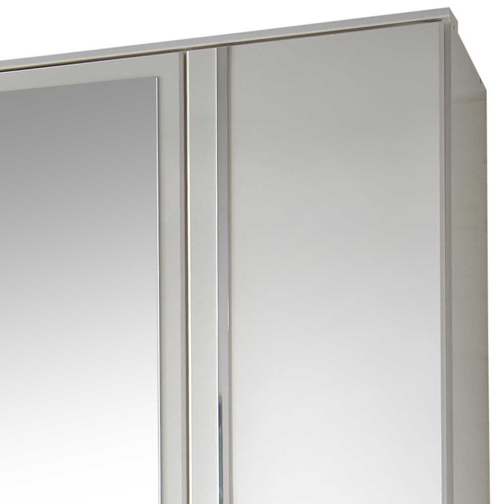 Spiegeltür Kleiderschrank Alkatar mit zwei Schubladen in Weiß