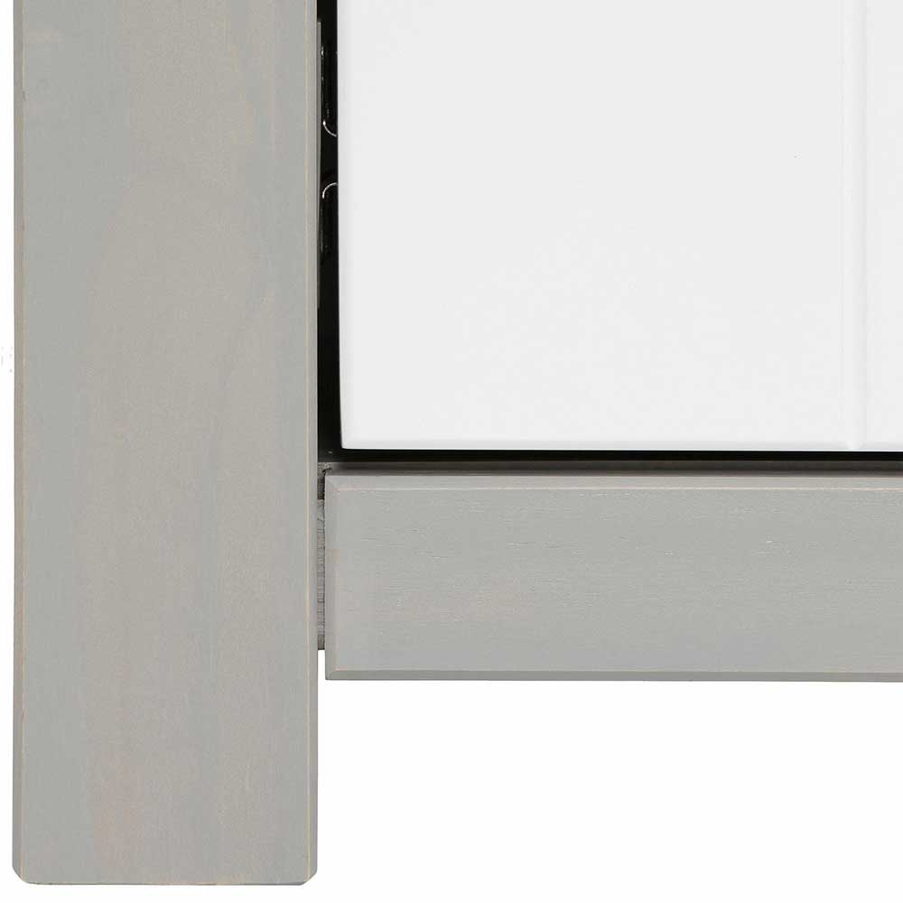Massivholz Sideboard Narial in Weiß und Grau 3-türig