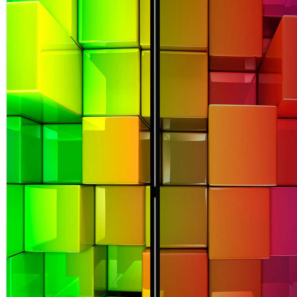 Bunter Raumtrenner Moldiva in Neonfarben mit geometrischem Muster