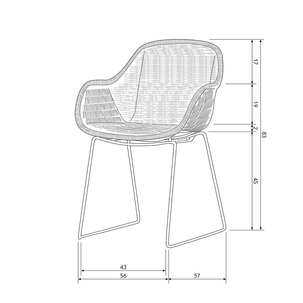 Kunstrattan Stühle Tembreno in Beigegrau mit Bügelgestell aus Metall (2er Set)
