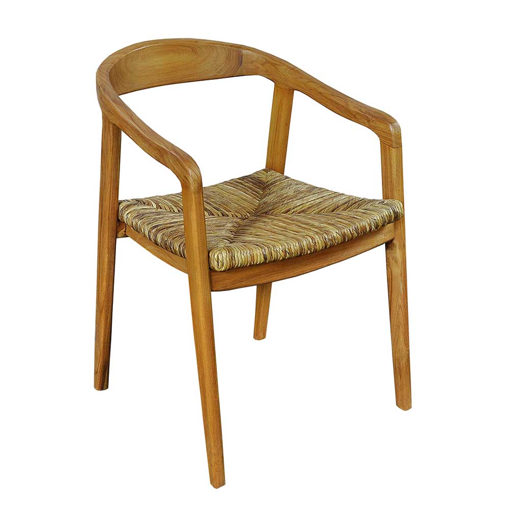 Stuhl JAN mit Armlehne, Sitz gepolstert, Rücken Holz