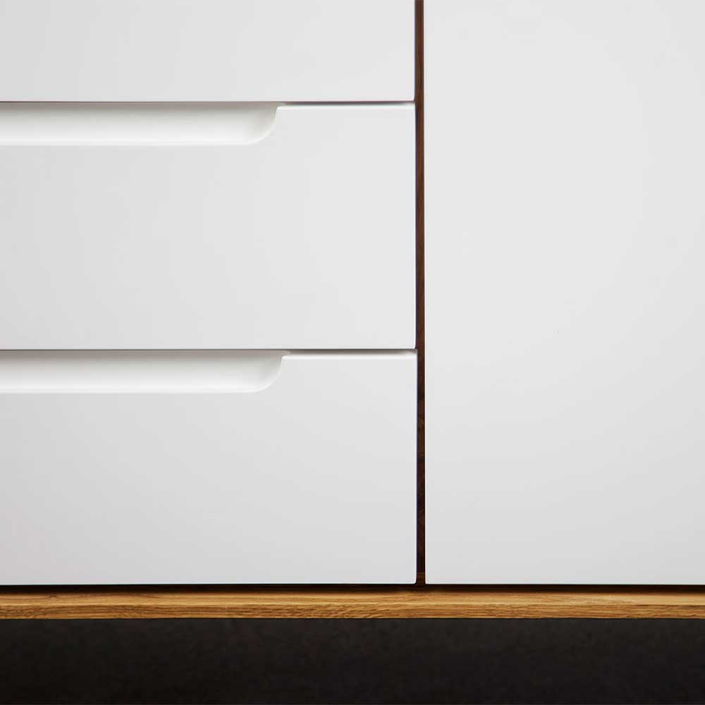 Design Sideboard Triancova in Weiß und Wildeiche modern