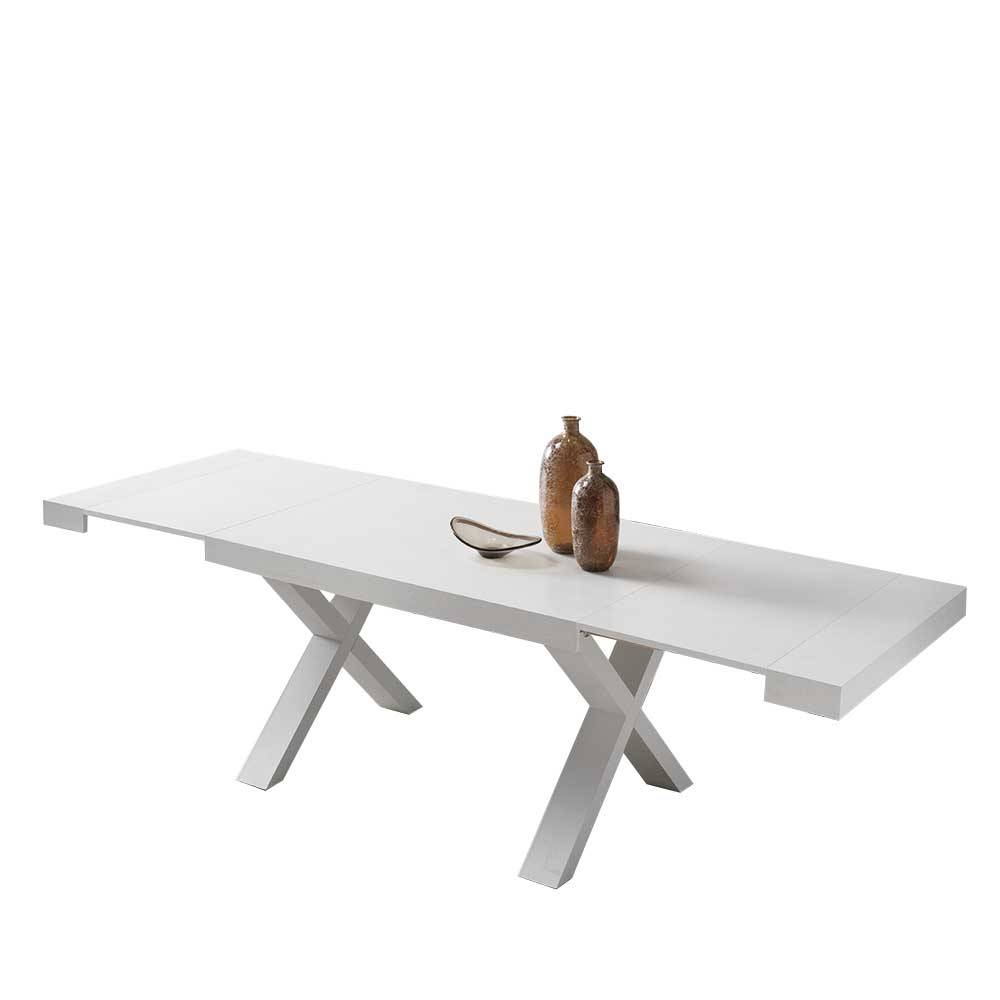 Weißer Esszimmer Tisch Gildas in modernem Design - verlängerbar