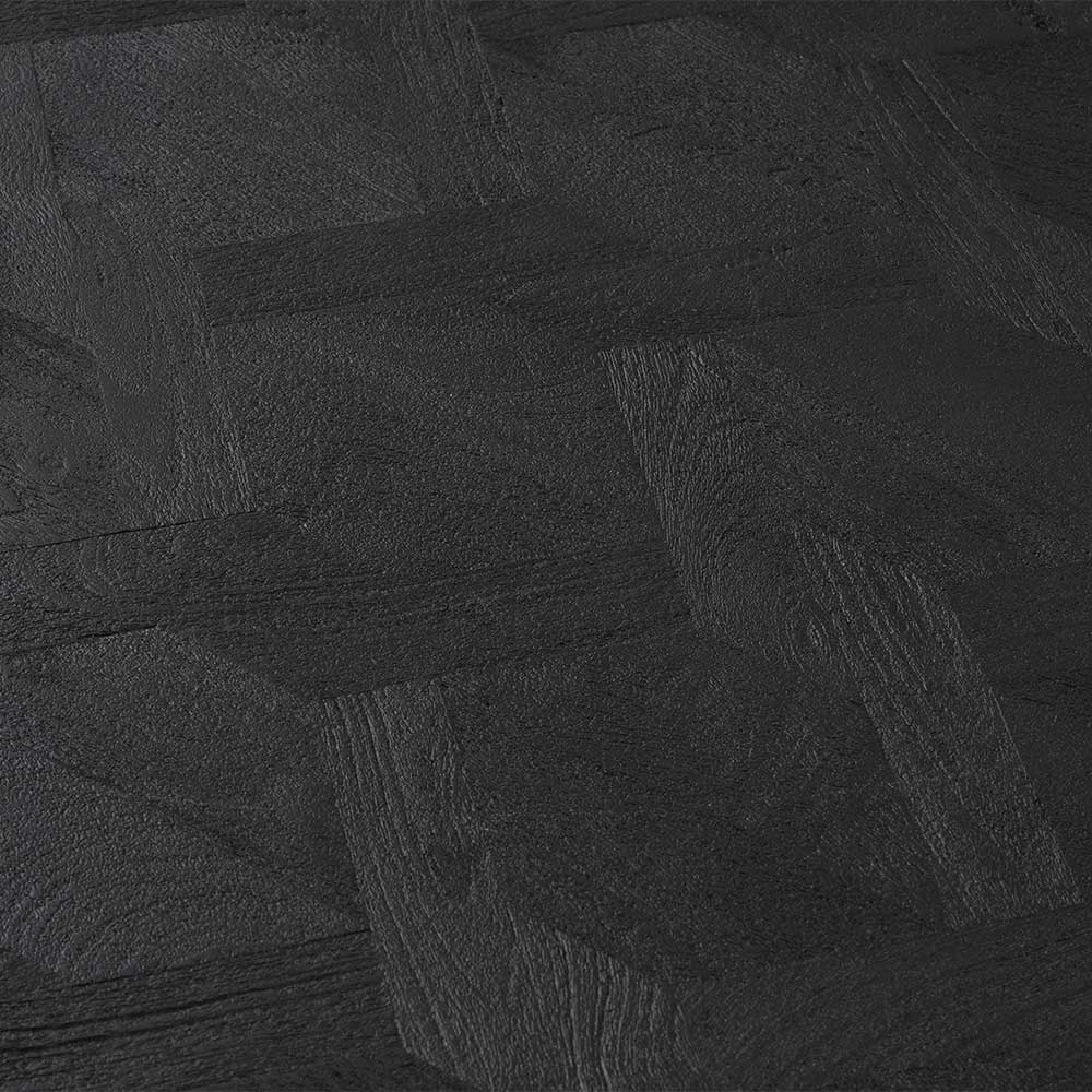 Schwarzes Sideboard Asticia 195 cm breit mit Bügelgestell aus Metall