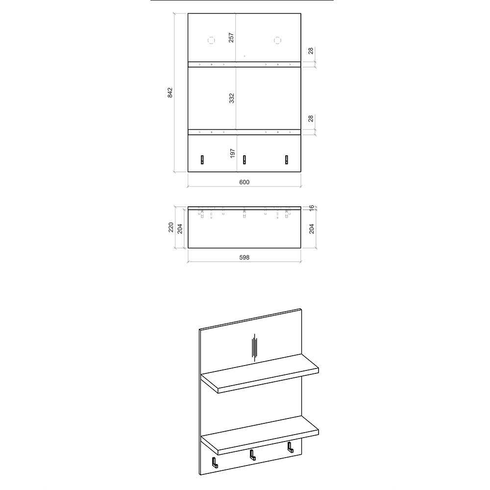 Landhaus Möbel Set Küche Agazian in Weiß und Anthrazit (sechsteilig)