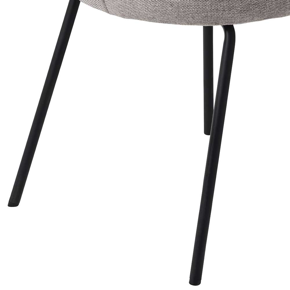 Esstisch Sessel Geronda in Grau und Schwarz mit 49 cm Sitzhöhe (2er Set)