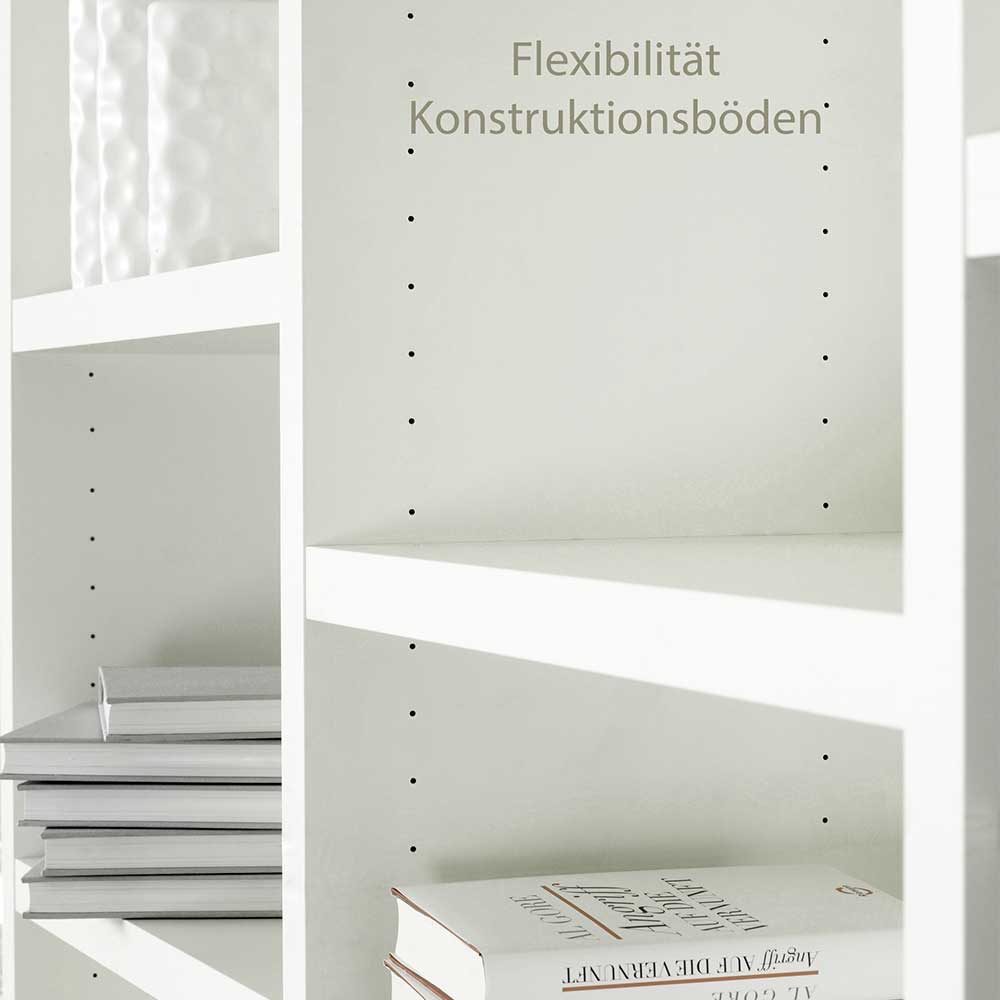 Bürowand mit Schubladen Dolida in Weiß - Fächer in Ordnerhöhe