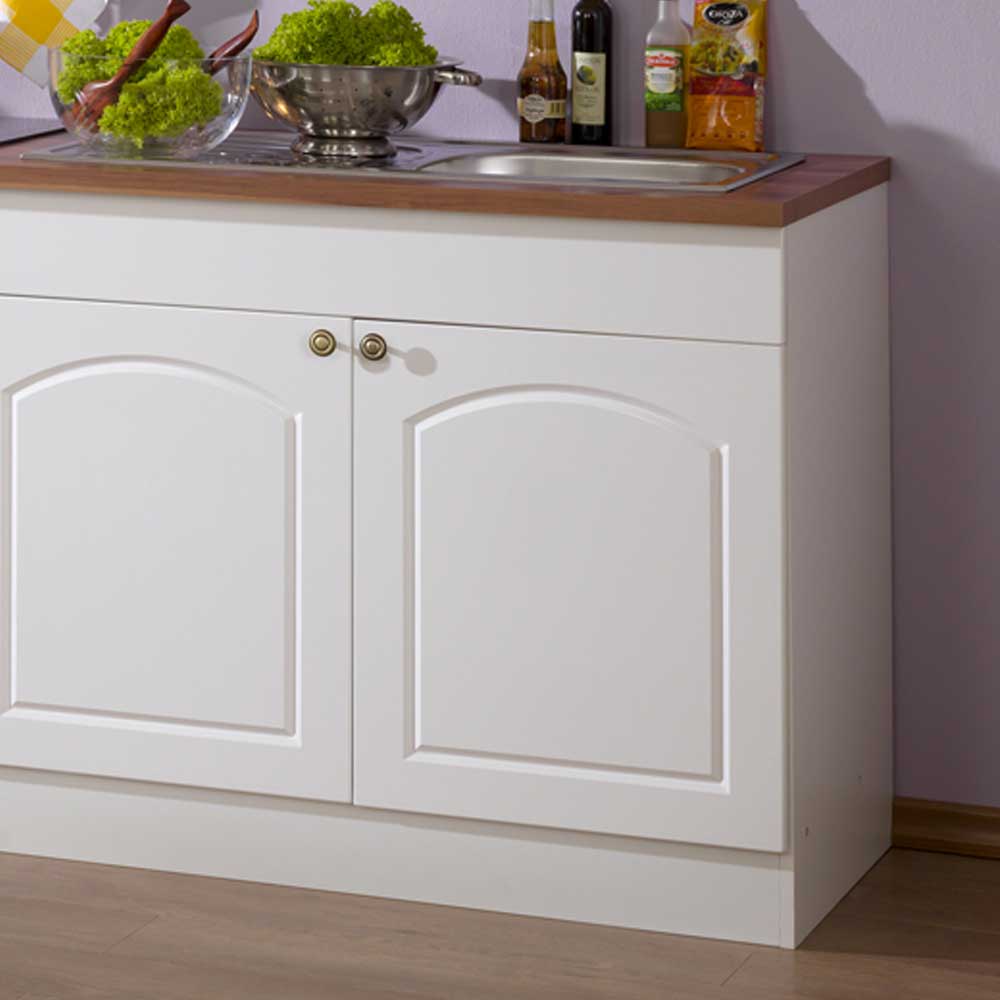 210 cm Küchenblock Whites in Weiß Hochglanz ohne Elektro (fünfteilig)