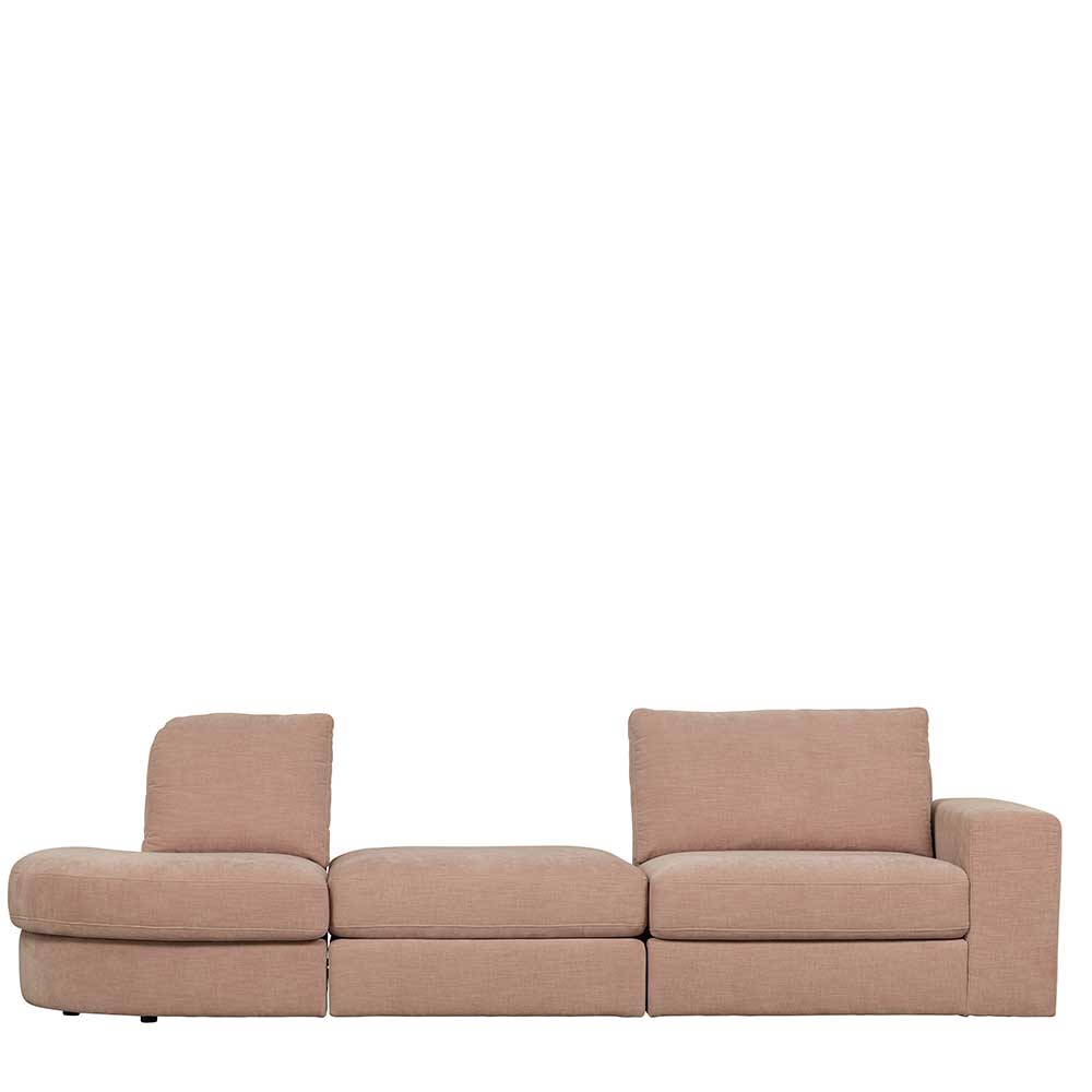 Modul Couch mit Armlehne links Webstoff Rosa aus Oktamian in