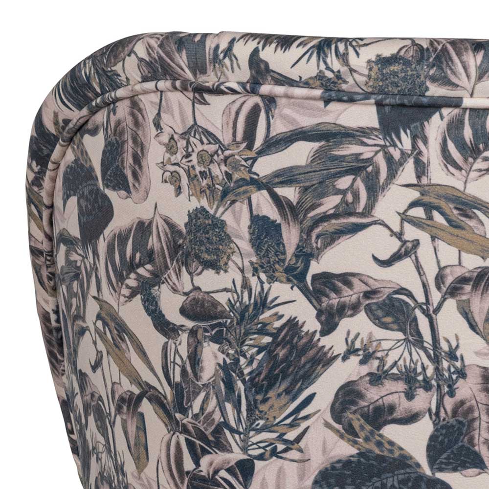 Mehrfarbiger Lounge Sessel Blagina im Retrostil mit Blätter Muster