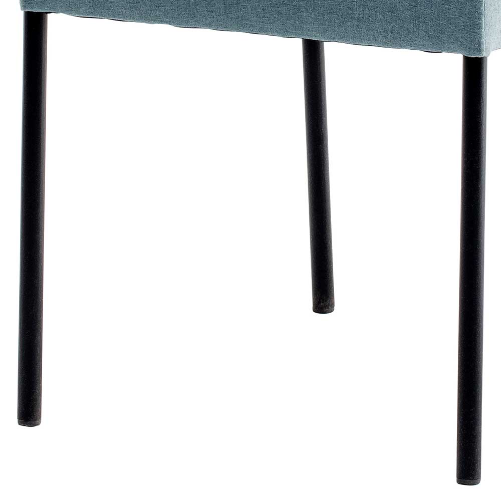 Esszimmer Stühle Edoardo in Hellblau mit Gestell aus Metall (2er Set)