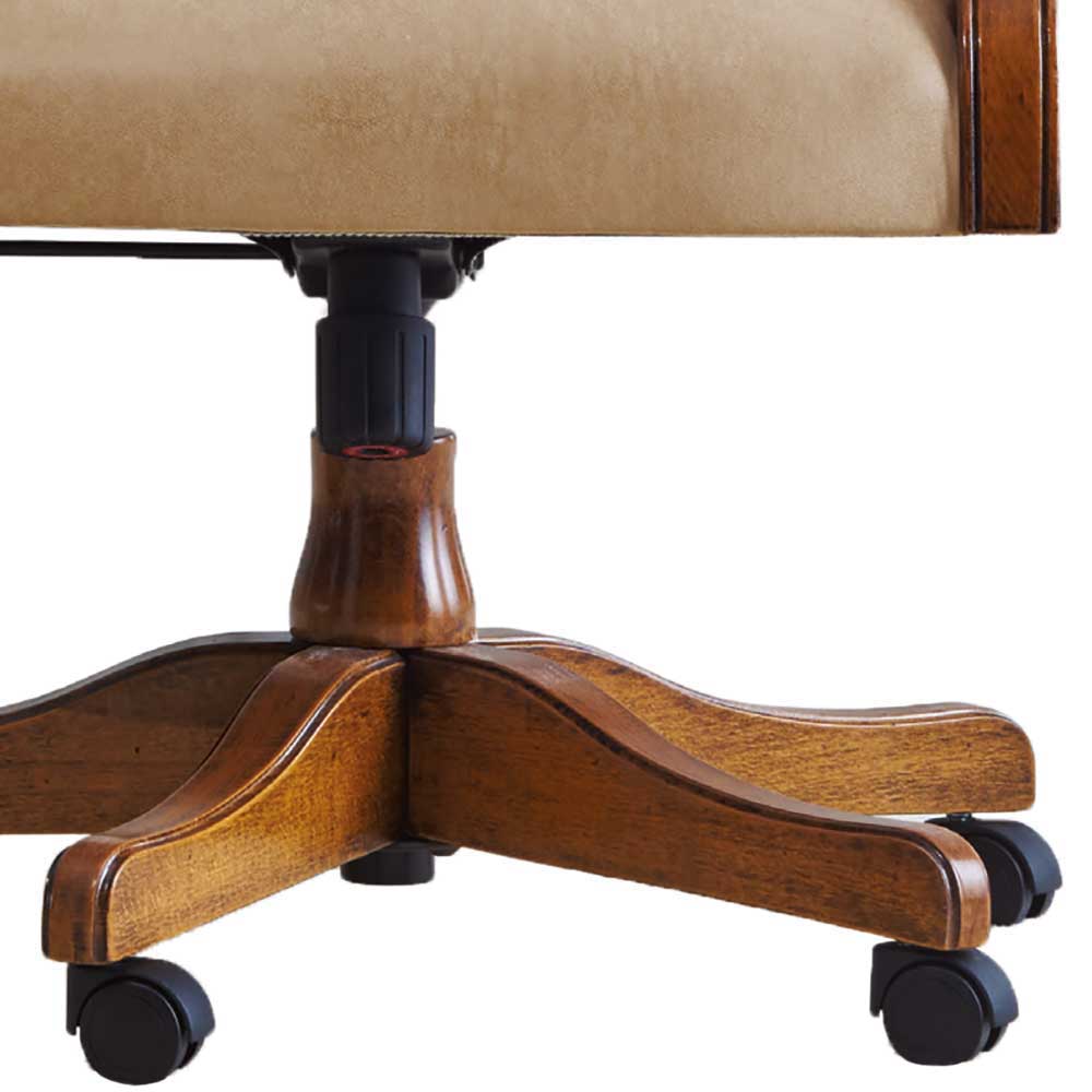 Schreibtischsessel Winner in italienischem Design aus Kunstleder und Massivholz