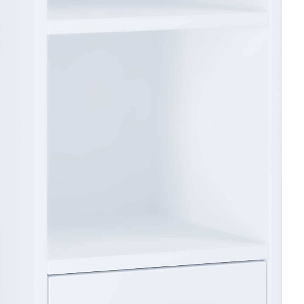 Badmöbel Set weiß Vimalta in modernem Design 180 cm hoch (vierteilig)