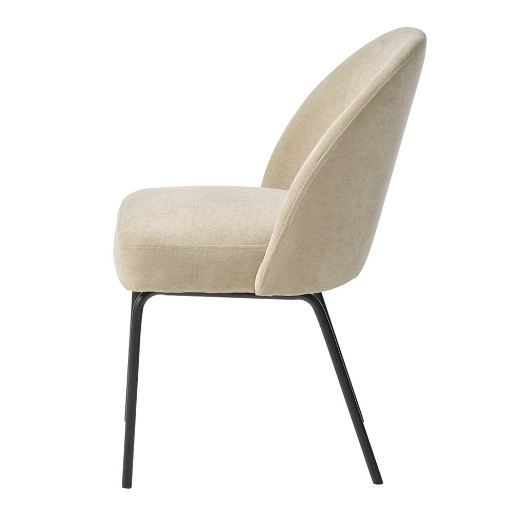 Stühle in Beige Gedessa aus Chenille und Metall mit 52 cm Sitzhöhe (2er Set)